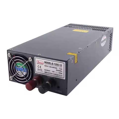 SMUN S-1200-12 110VAC/220VAC to 800W 1000W 1200W 12V 24V 36V 48VDC Single Output Switching Power Sup