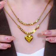 Match Clavicle Chain Hundred Titanium Chain Love Does Not Fade Layered Steel 2024 Style Necklace Nec