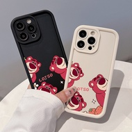 Three Strawberry Bears Compatible For OPPO A38 A18 A98 A38 A53 A12 A76 A58 A55 reno11 reno10 reno8 reno7 reno6 reno5 reno4 Phone Case Silicon Anti-Fall Cover