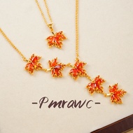 24k Accessible Luxuryfashion Diamond Maple Leaf Gold Necklace FS4498