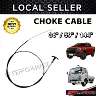 UNIVERSAL FOR MODIFY CHOKE CABLE 59" 144" LORRY CAR 4X4 TRACTOR STOP ENJIN BONNET CABLE