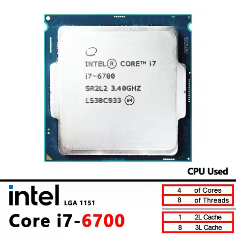 Intel Core i7-6700 i7 6700 3.4 GHz Used Quad-core Eight-threaded 65w CPU LGA 1151