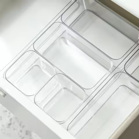 Transparent Box Storage Organizer Desk Plastic Storage Box Container Drawer Organizer Table Jewelry