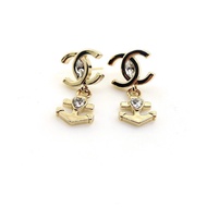 Light Gold Anchor Brass Material Earrings B3DJ