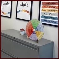 [Blesiya2] Emotion Wheel, 15 Cm, Decorative Wooden Desk Decor, Emotion Wheel Chart for Study Room, P