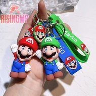 [risingmpS] Cute Super Mario Bros Keychain Game Mario Figure Key Chain Creative Cartoon Bag Ch Accessories For Kids Birthday Party Gifts
