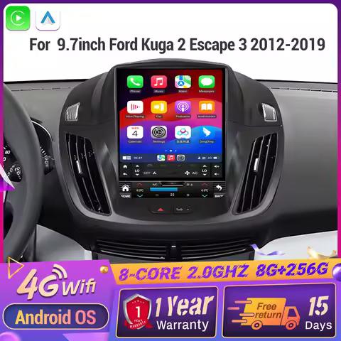9.7inch Car Radio Android 14 For Ford Kuga 2 Escape 3 2012-2019 Navigation Multimedia Wireless Carpl