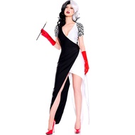 Kuila Dalmatian Cosplay Uniform - Black and White Stage Costume for Women