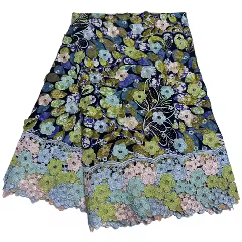 Africa africa lace fabric high quality Ankara wax lace with Applique water-soluble embroidery lace f