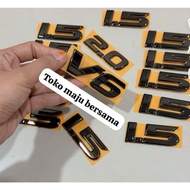 Luggage Logo Emblem with V.6 Writing /V6/V-6 BLack chrome