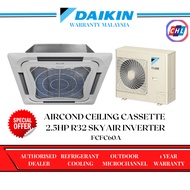 DAIKIN (AUTHORISED DEALER) AIRCOND CEILING CASSETTE 2.0HP R32 SKYAIR INVERTER FCFC50A-DAIKIN WARRANTY MALAYSIA