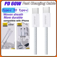 【KL Stock】DUDAO L6C PD60W Fast Charging USB-c Cable Braided Nylon Type-c toType-c Cable