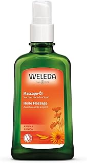 WELEDA Arnica Massage Oil, 3.4 fl oz (100 ml), Sports Body Massage Oil, Clear Herbal Scent, Naturally Derived Ingredients, Organic, Rosemary Scent, Orange, 3.4 fl oz (100 ml) (x1)