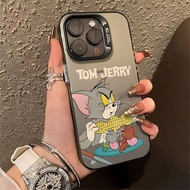 Fun Anime Tom Pattern Phone Case Compatible for IPhone 11 12 13 Pro Max 14 15 7 8 Plus SE 2020 XR X/XS Max Plastics Assembly Mirror Frame Hard Cover Anti Drop