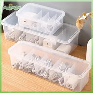 [ERHK-t] 5partment Storage Box With Lid See-Through Charge Cable Organizer Box Data Cable Management