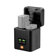 [LIS1] NP-FZ100 Camera Battery Charging Case 2-slot Charger with Card Slots OLED Screen PD Fast Box 
