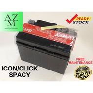 HONDA ICON / SPACY / CLICK MOTORCYCLE BATTERY ( FREE MAINTENANCE )