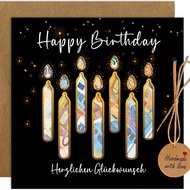 1 Set Black & Gold Wallet, Greeting Card, Birthday Message Card For 18th/40th/50th/60th Birthday, Bi