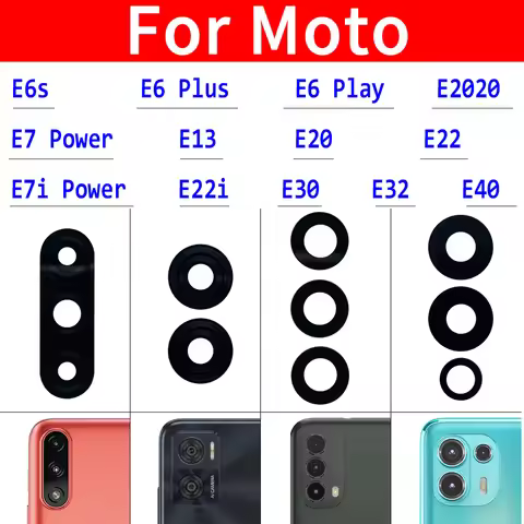 NEW Rear Back Camera Glass Lens Cover With Adhesive Sticker For Moto E22 E30 E32 E40 E7 E7i Power E6