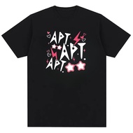 ROSE ́&Bruno Mars APT New Song Pattern Printed O-Neck Cotton T-shirt Hip Hop Punk Top