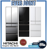 [Free Gift] Hitachi R-HV490RS [379L] Made in Japan 6 Doors Refrigerator + Free Rice Cooker + Free Disposal