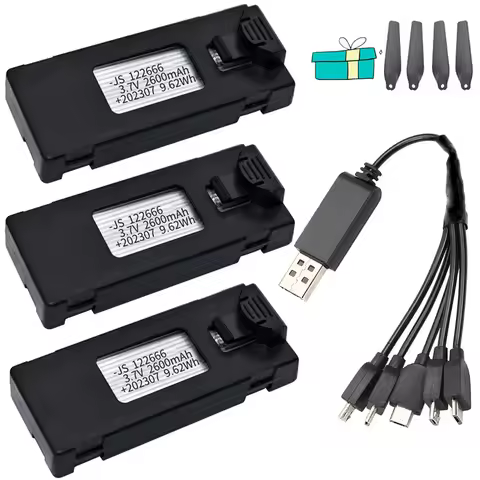 3.7V 2600Mah Drone Battery RC Charger Accessory For E88 E525 E88EVO Ls-E100 E99S Mini Uav Drone Batt