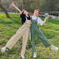 Influencer Overalls jumpsuit Female Students Korean Version Loose Slimmer Look Summer Overalls VR5P