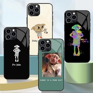 HP Dobby is free 02 Tempered Glass Phone Case For Iphone 11 12 Mini 13 14 Plus 15 16 Pro Max Cover