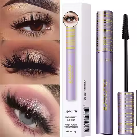 5D Waterproof Mascara Lengthening Eyelashes Women's Make-up Waterproof Mascara Black Silk Fibre Masc