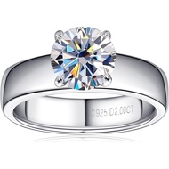 2CT Solitare Moissanite Engagement Ring D Color VVS1 Clarity Anniversary Rings 925 Sterling Silver 4
