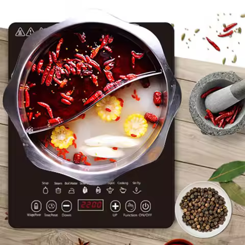 Home use 2200W Induction Cooker Black Microcrystalline Panel Induction Cooker Electric Heater Househ