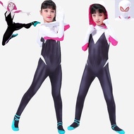 2 Spider-Gwen Spider-Gwen cosplay Costume Bodysuit Children's Technology Performance Costume ##2纵横宇宙