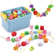 Lacing toy, lacing toy, Bacolos educational toy, wooden toy, Montessori educational toy, comes with 