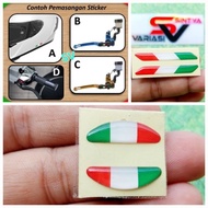 SMALL ITALY FLAG EMBLEM STICKER RAISED HELMET SWEETENER STICKER, HANDLE