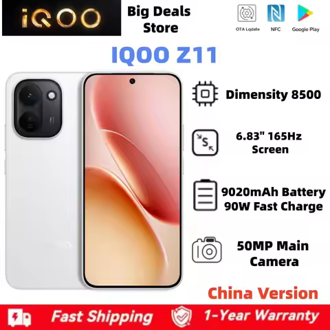 VIVO IQOO Z11 China Version 6.83 Inch 1.5K 165HZ AMOLED Screen Dimensity 8500 9020mAh Battery 90W Fa