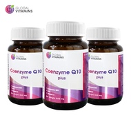 [แพ็ค 3 ขวด] Q10 โคเอนไซม์คิวเท็น พลัส โกลบอลวิตามิน Coenzyme Q10 Global Vitamins ซิงค์ Zinc วิตามิน