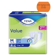 Tena Value Unisex Adult Tape Diapers Size M 12 per pack
