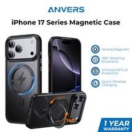 Anvers for iphone 17/16/15/14/13 Pro Max Case with 360° Magnetic Stand Matte Ring Holder Phone Case