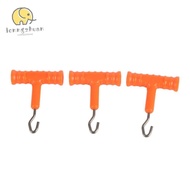 LONNGUVO 10 Pcs Hook Fishing Baiting Rig Tool, T Shape Handle Stainless Steel Fishing Baiting Rig To