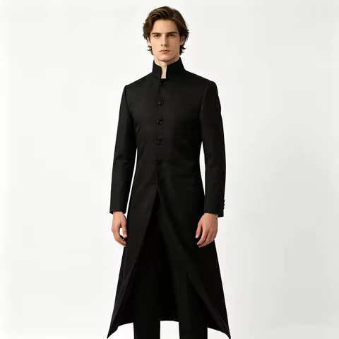 Costom Made Matrix Cosplay Costume Neo Black Men Women Long Trench Coat Jacket Uniform Halloween Par