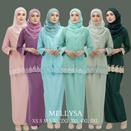 MELLYSA KURUNG LACE MODEN RAYA SEDONDON mint green sage green dusty purple emerald aqua blue