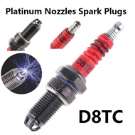 Spark Plug D8TC for Motorcycle Three-Electrode Red Head Scooter Motocross Racing Spark Plug