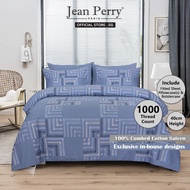 Jean Perry Luxury Hotel 1000TC Cotton Bedsheet Set I Fitted Sheet I Bedsheet Cover