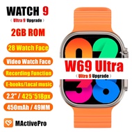 Microwear W69 Ultra Smart Watch 2GB ROM 49MM Ultra 9 Series Compass GPS Tracker NFC Feel Game BT Call Music iwo Smartwatch NBSF