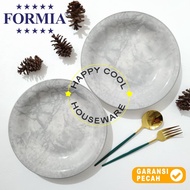 FORMIA 1pcs 9.25 inch GREY MARBLE Plate Keramik Piring Makan 23,5cm