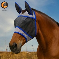 prettyia Horse Fly Mask Equine Supplies Portable with Ears Summer Garden Horse Head Cover Face Prote