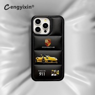Trend 911 sports car Down jacket phone cases for iphone 16 15 Pro Max 14 Pro Max i14 14plus 13 Pro M