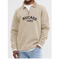 RUCASS 1989 beige zipper sweater - cool men's and women's clothing made of premium fleece