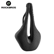 ROCKBROS Bike Seat Hollow 3D Printing Shockproof MTB Road Bicycle Carbon fiber Saddle Breathable Ultralight Bicycle Cushion Bike Accessories