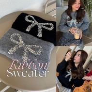 12.12 NEW IN shatamps ribbon sweater เสื้อไหมพรม เสื้อแขนยาว